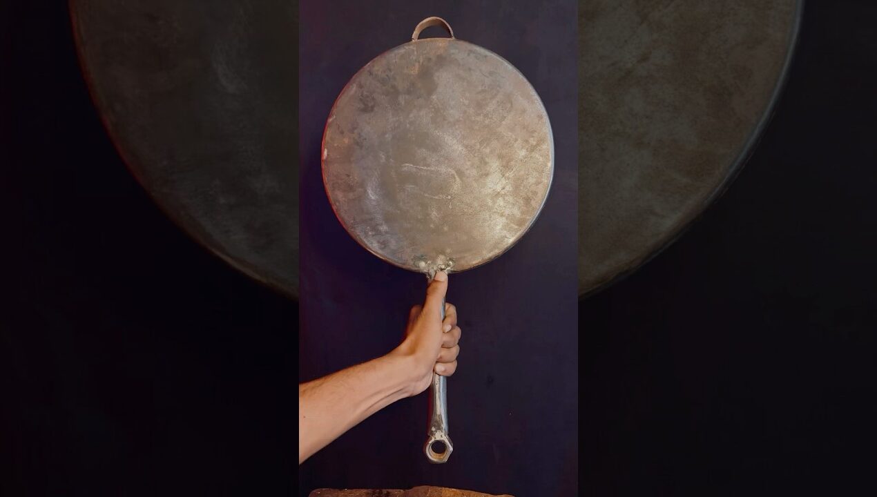 Making Frying Pan Weapon #survival #diy #craft #creative #shortvideo #viralvideo #meleeweapon