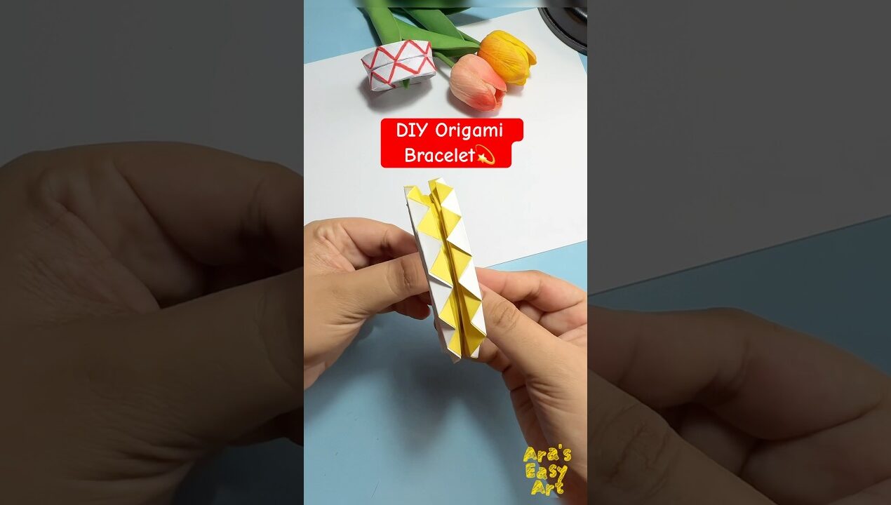✨ DIY Origami Bracelet paper crafting  @ArasEasyArt  #viral #ytshorts #diy  #gift #giftideas
