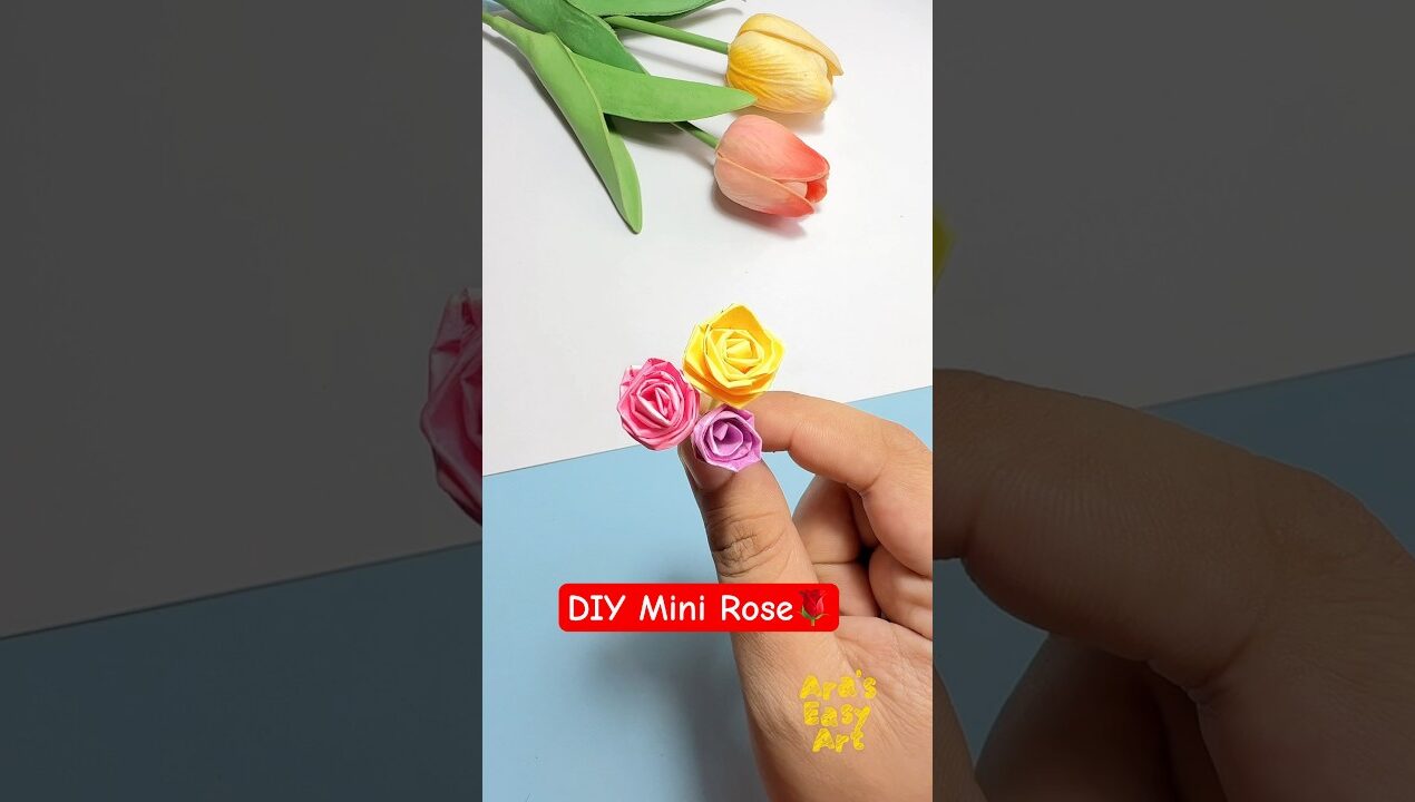 DIY Origami Mini Rose Flower 🌹 Paper Craft @ArasEasyArt #diy #viral #ytshorts #rose #flower