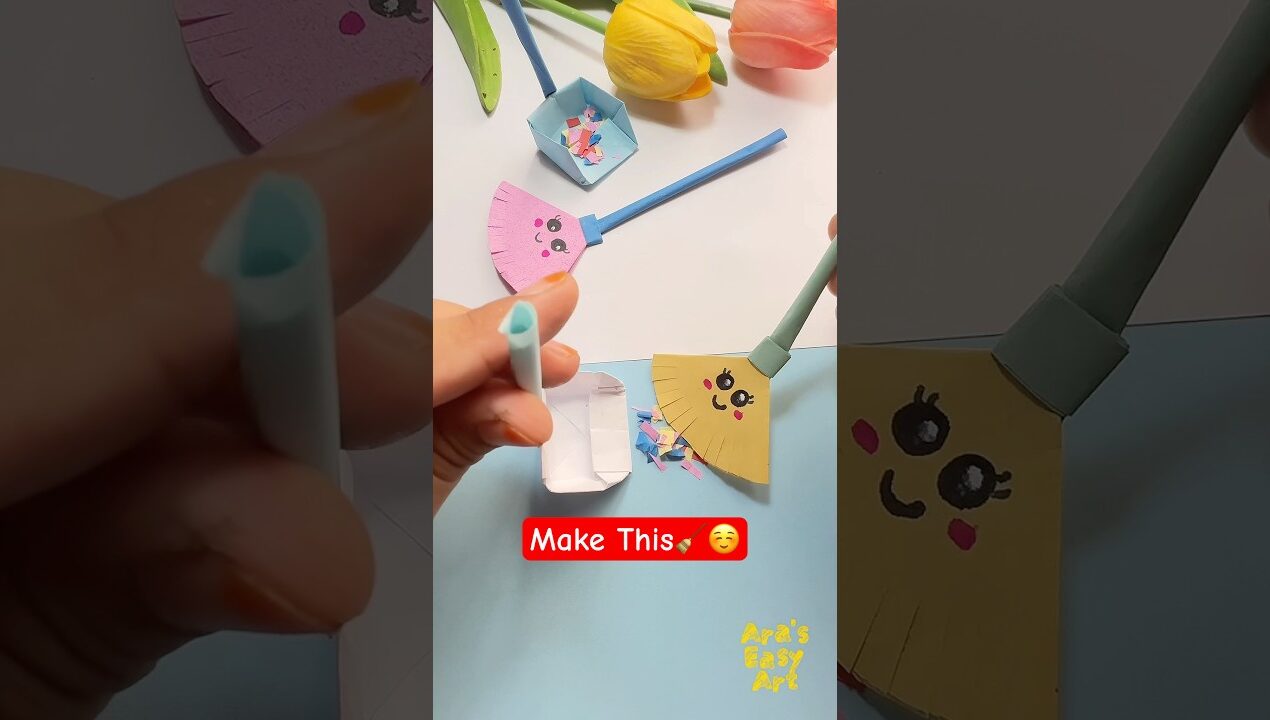 DIY Origami 🧹 easy paper craft idea @ArasEasyArt #viral #shorts #trending