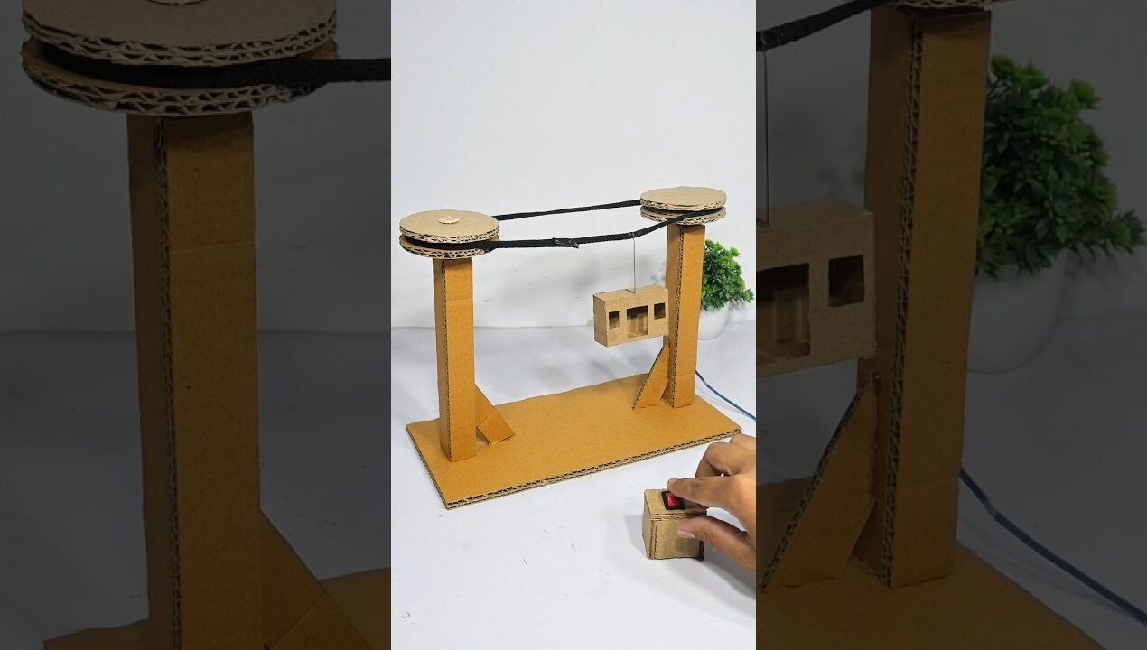 School project for student | Making cardboard ropeway #diy #shorts