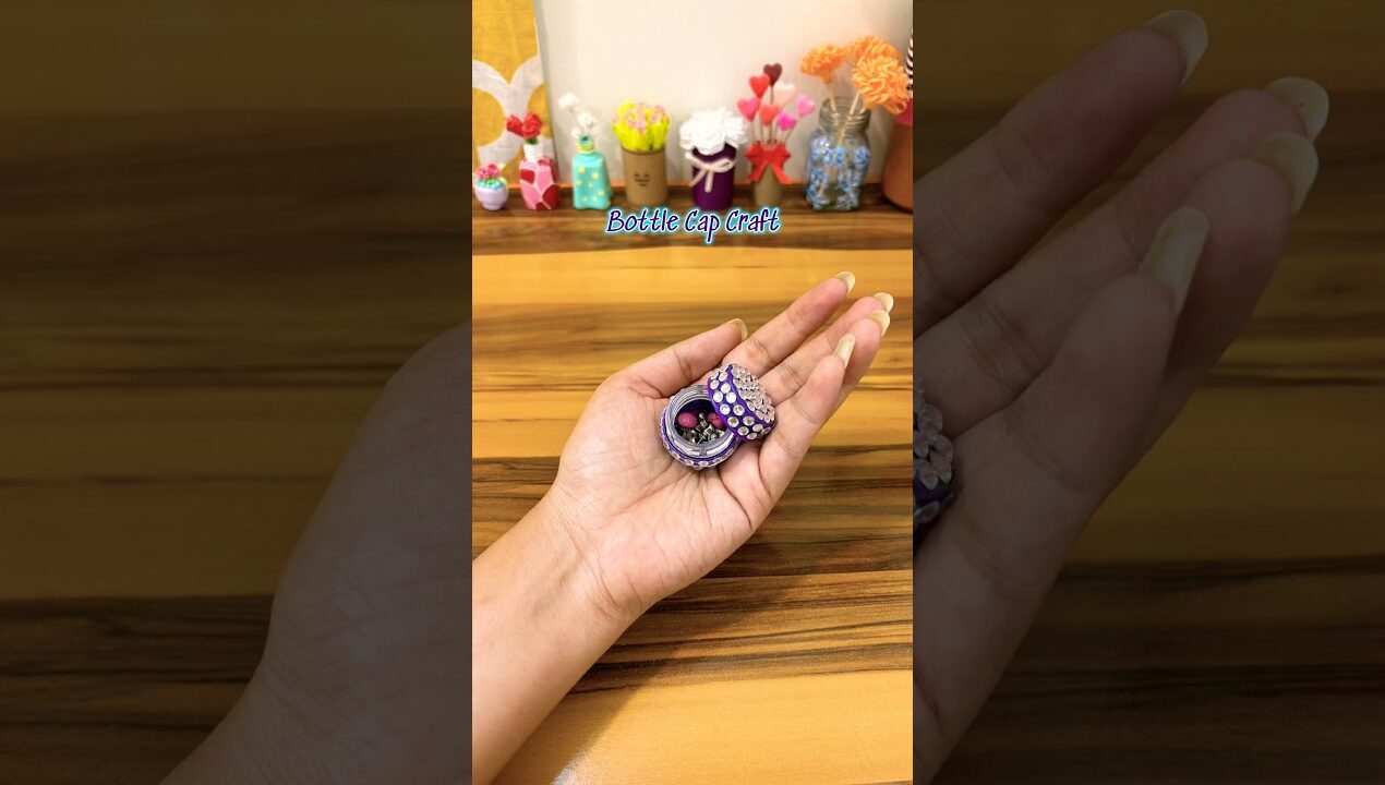 DIY bottle cap craft ✨| Cute Tiny Organizer in Minutes!💖  #craft #diy