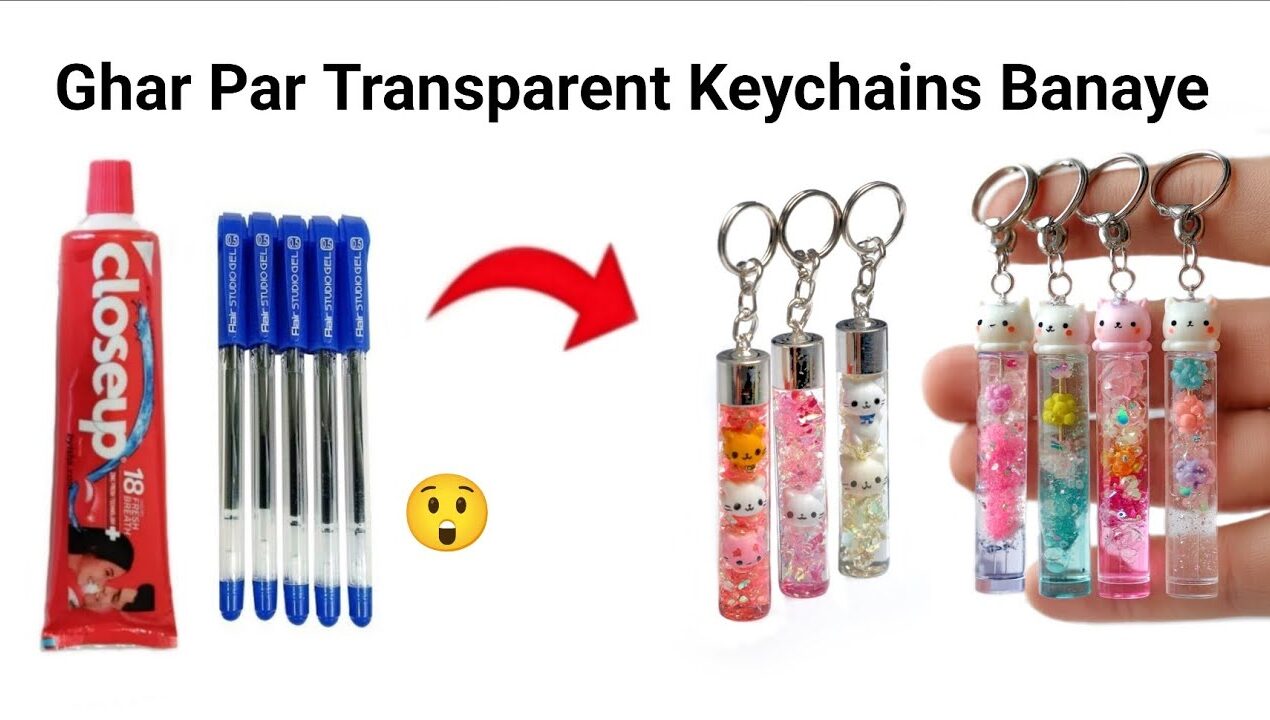 How to make Keychain from waste materials /Homemade glass keychain/DIY gift Keychain/bottle Keychain