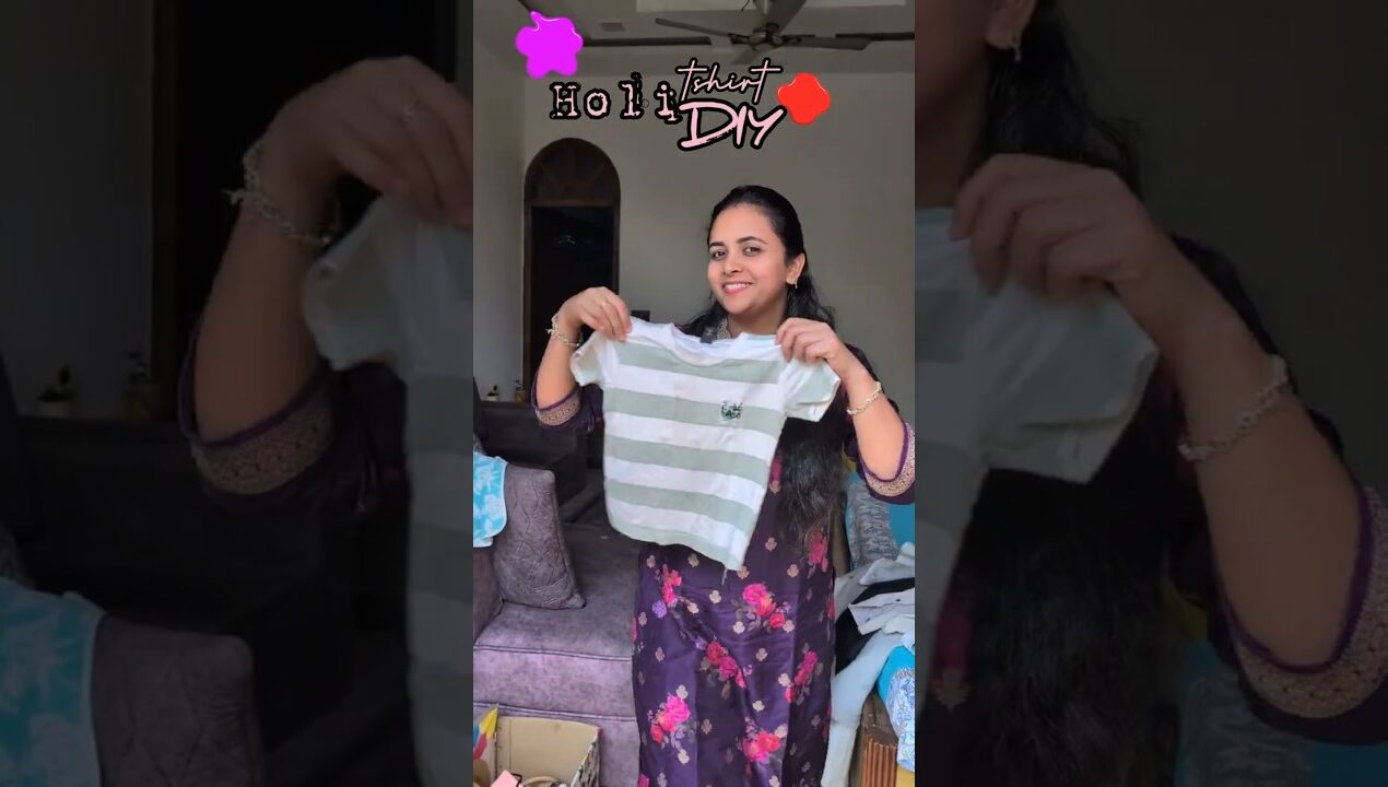 Holi T-Shirt DIY in Minutes 🎨#shorts #shortsfeed #trending #viral #diy #holi #craft #paint #holi2026