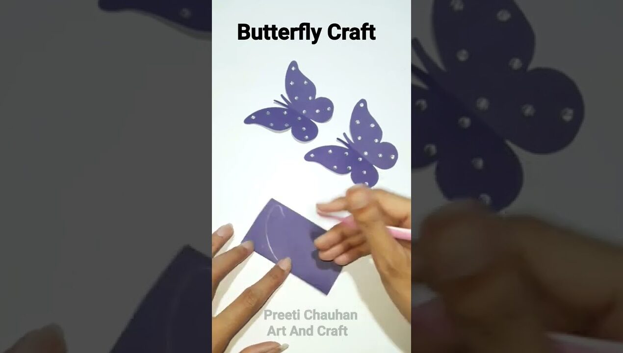 How To Make Beautiful Paper Butterfly | Easy Butterfly Making With Paper | Butterfly Craft #shorts
