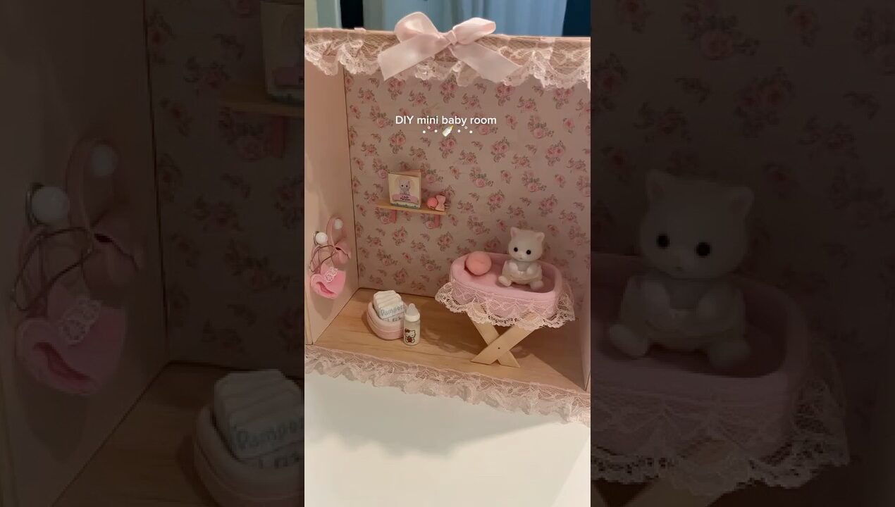 diy sylvanian families mini baby room 🍼🧸 #tutorial #diy #sylvanianfamilies #miniature #fy #cute