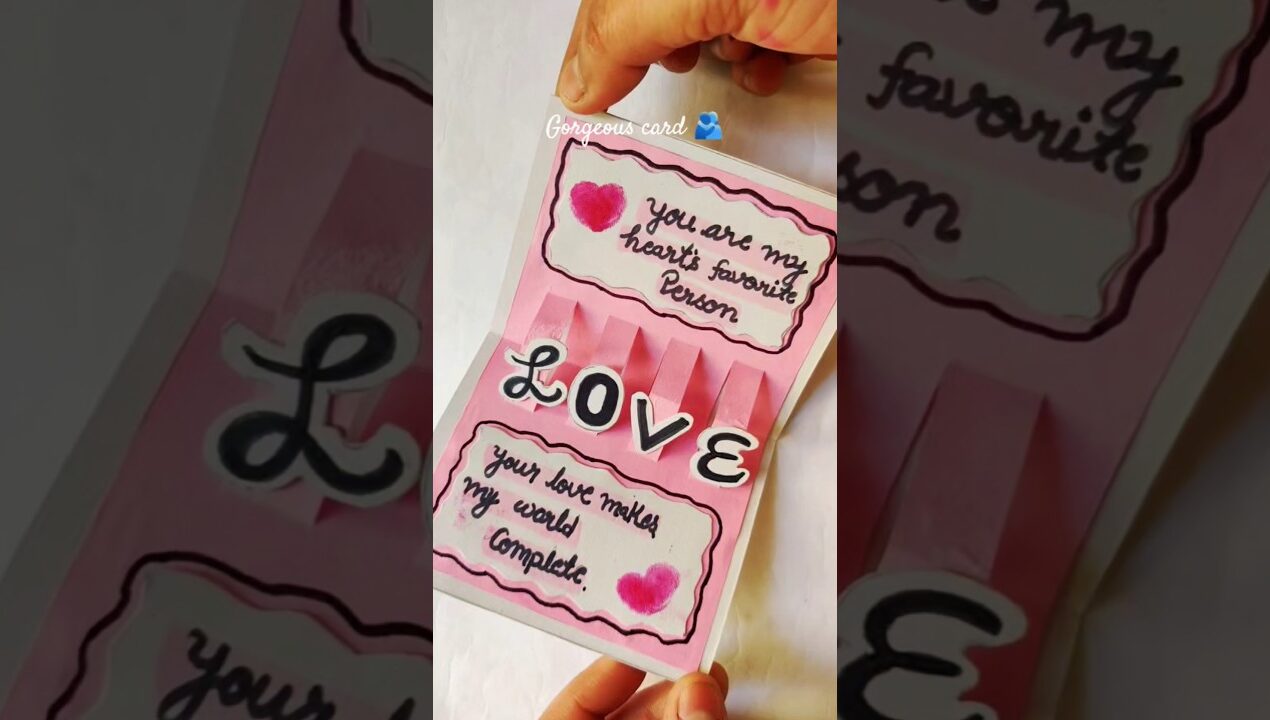 DIY Cute Love Card 💝| aesthetic card idea #youtubeshorts #diy #craft #handmade #love #viral #shorts