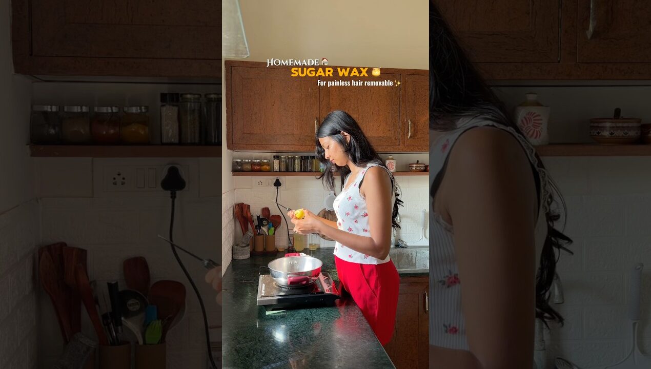 DIY sugar wax at home 🍯 #sugarwaxing #wax #painlesswaxing #DIY