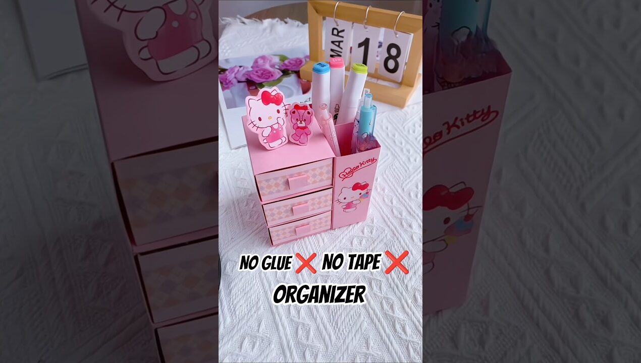 No Glue ❌ No Tape  Paper Organizer | #diy #satisfying #craft #organizer