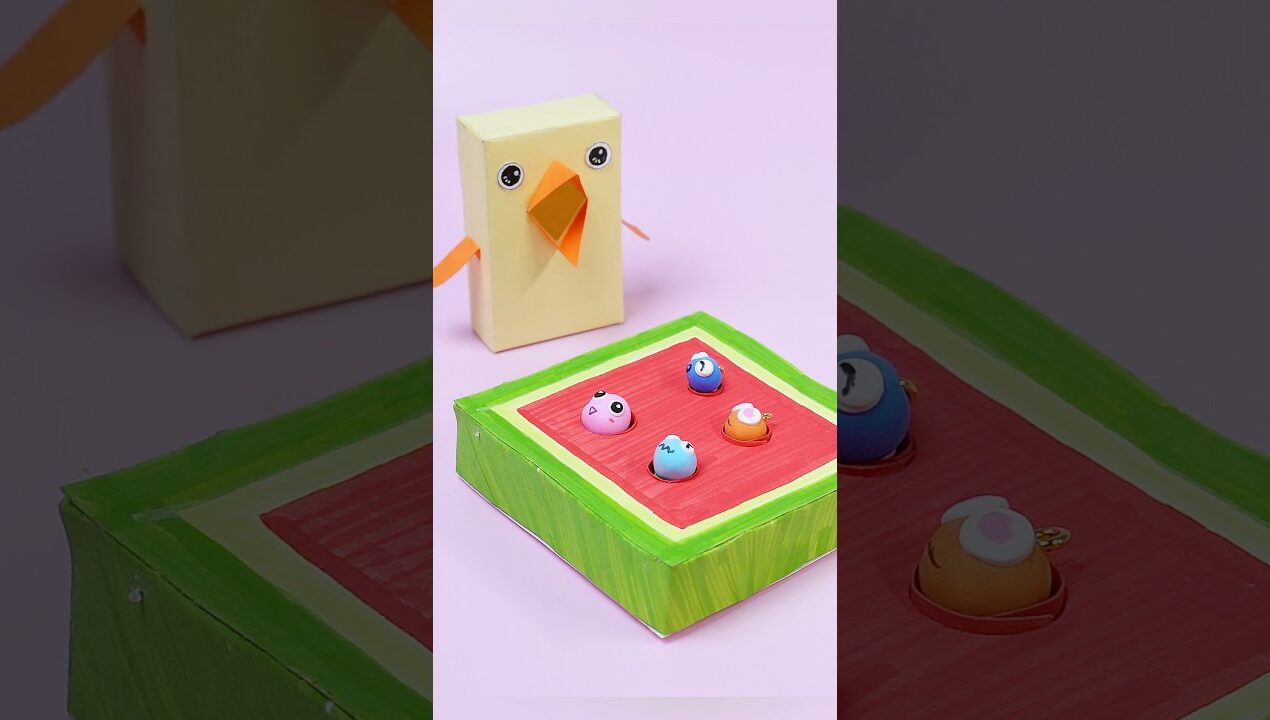Feed the Bird! Watermelon Worm Game | Clay & Paper DIY | BearFamily #shorts #craft #toys #funny