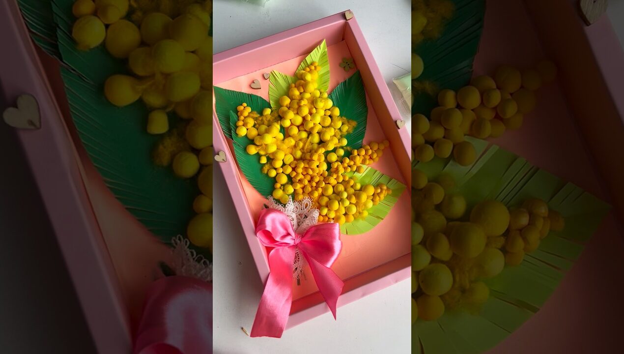 Лепим мимозу из воздушного пластилина #поделки #diy #творчество