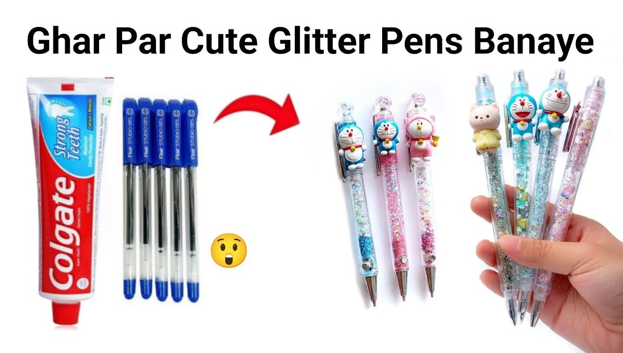 How to make Glitter Pen Keychain from waste materials/DIY gift Keychain/PenKeychaindiy/penDecoration