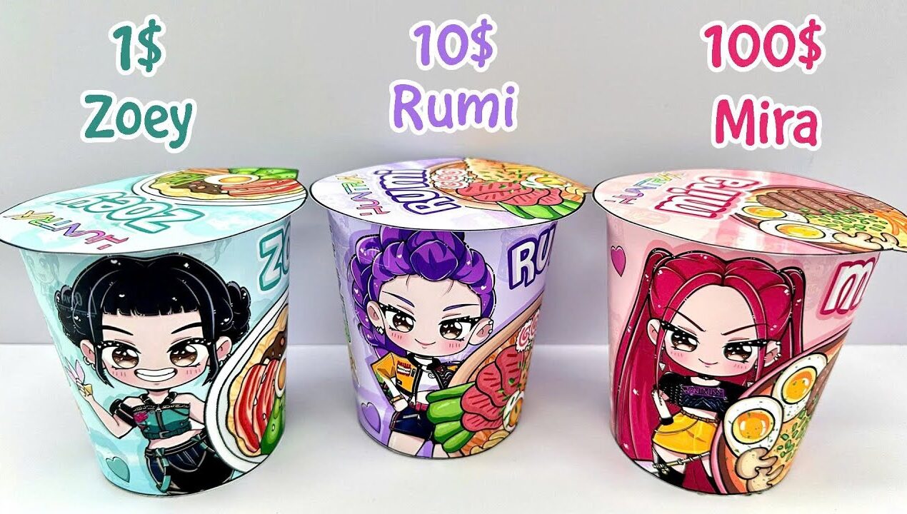(🍝Paper DIY🍝) Unboxing RAMEN Blind Bags KPOP DEMON HUNTERS | Rumi, Mira, Zoey | ASMR #Blindbag