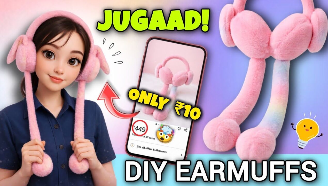 DIY Viral Rabbit Earmuffs at Home 😎 With Jugaad!💡