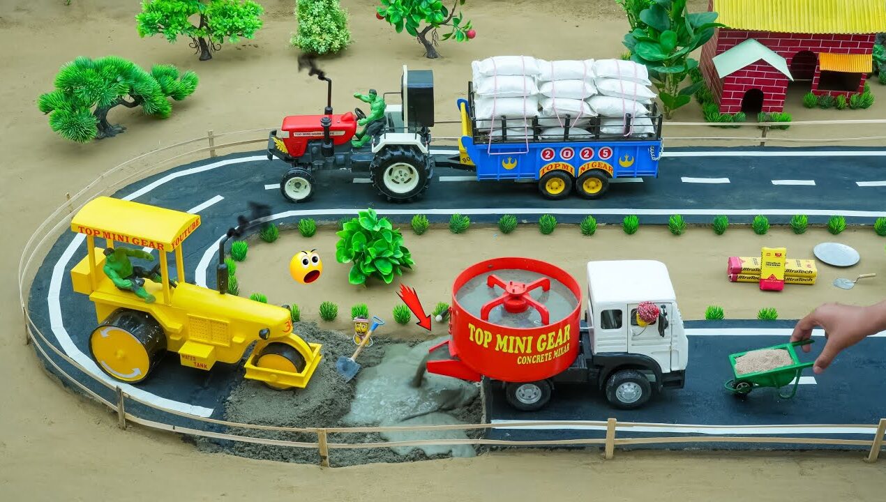 diy mini tractor modern road construction with truck and road roller science project ‪|@topminigear