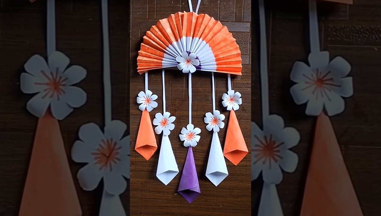 Beautiful Paper Flower Wall Hanging Idea 💡 #diy #walldecor #craft #wallhanging