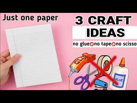 3 Easy Paper Craft Ideas | No Glue, No Scissors, No Tape | Origami | School Craft
