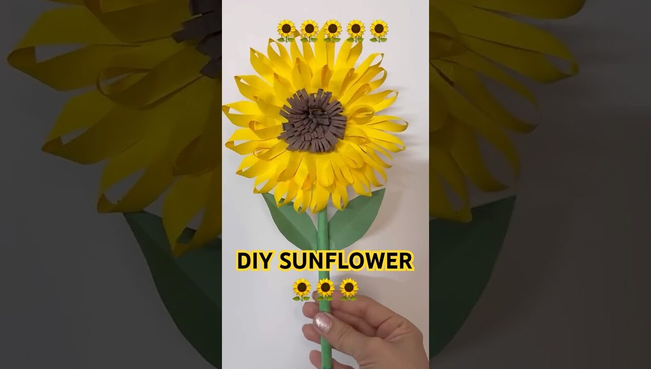 How To Make Paper Sunflower 🌻 🌻 Simple and Beautiful #diy #craft #papercraft #shorts #diyflower