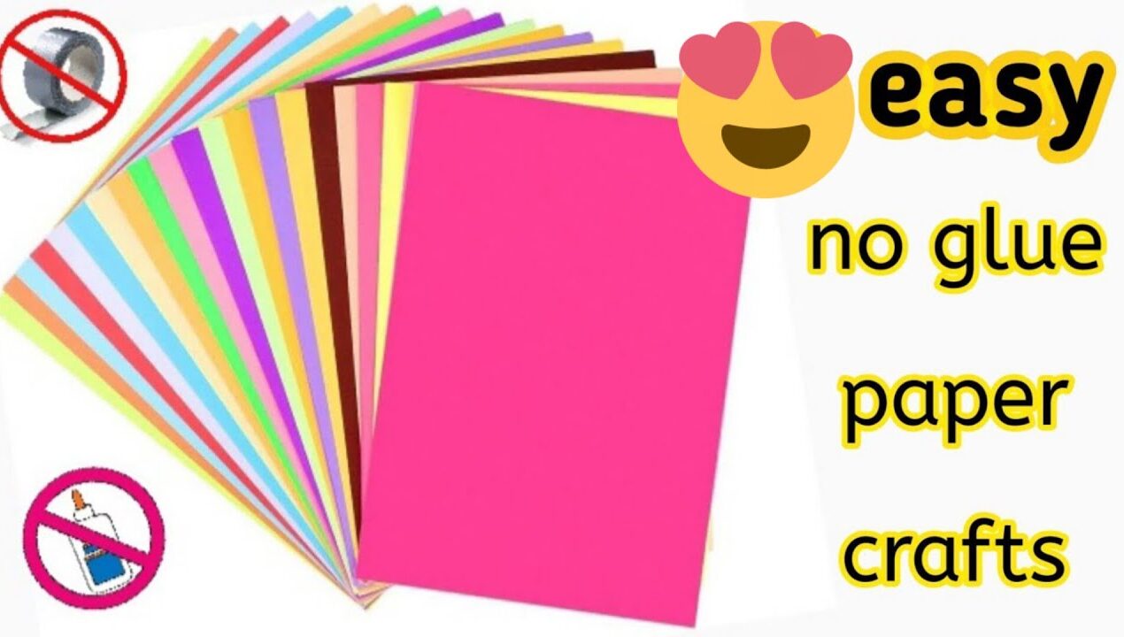 how to make paper craft without glue ll Craft ideas with paper