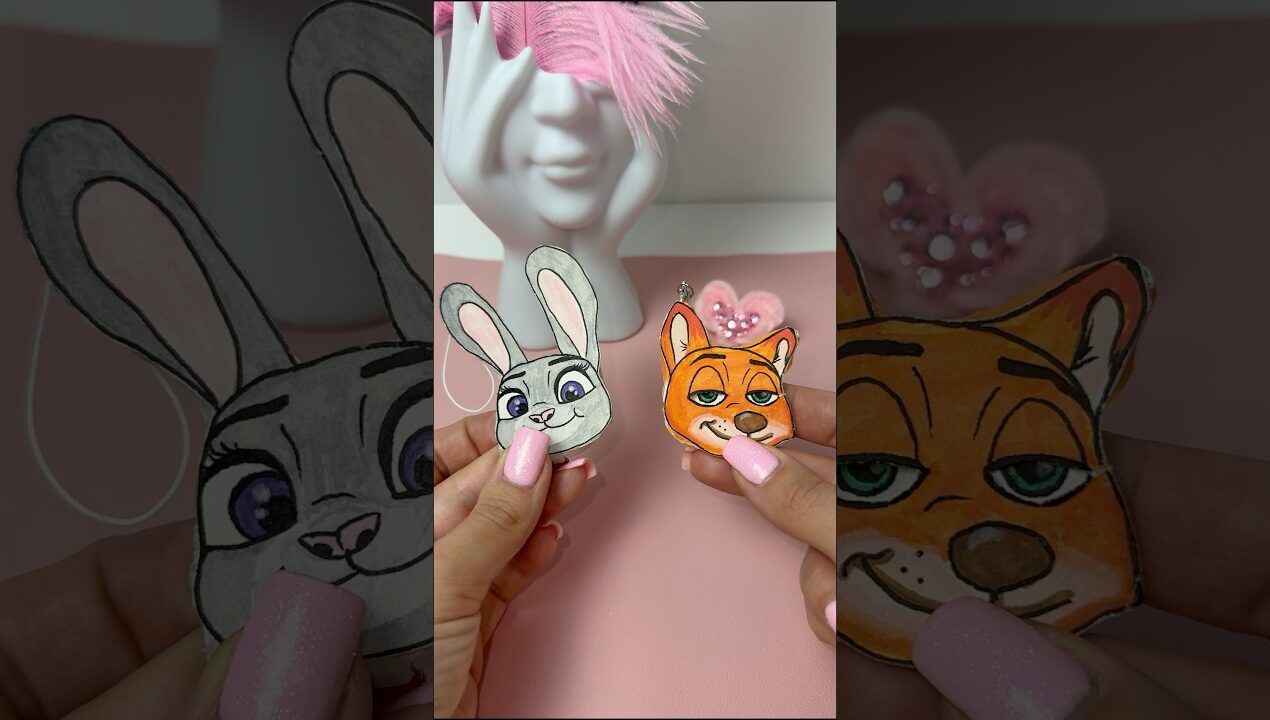 DIY✨Nick 🩷 Judy Couple Keychain |  Cute & Paper Craft ✨ Gift Idea #diy #trending #viral #cute