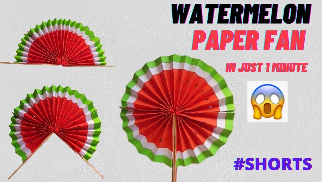 How to make Paper fan | DIY Hand fan | Origami fan tutorial | Origami craft | DIY Fan #shorts