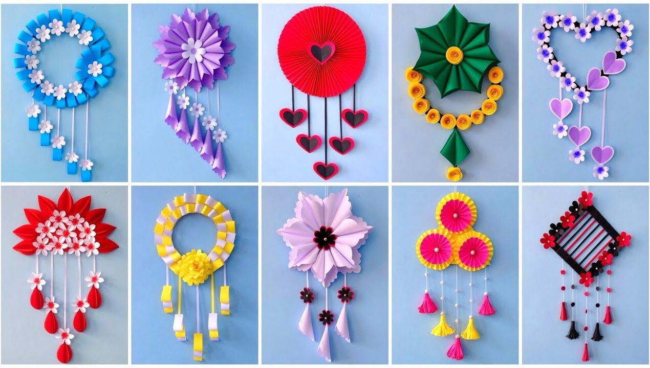 10 Unique Flower Wall Hanging / Quick Paper Craft For Home Decoration  Easy Wall Mate DIY Wall Decor
