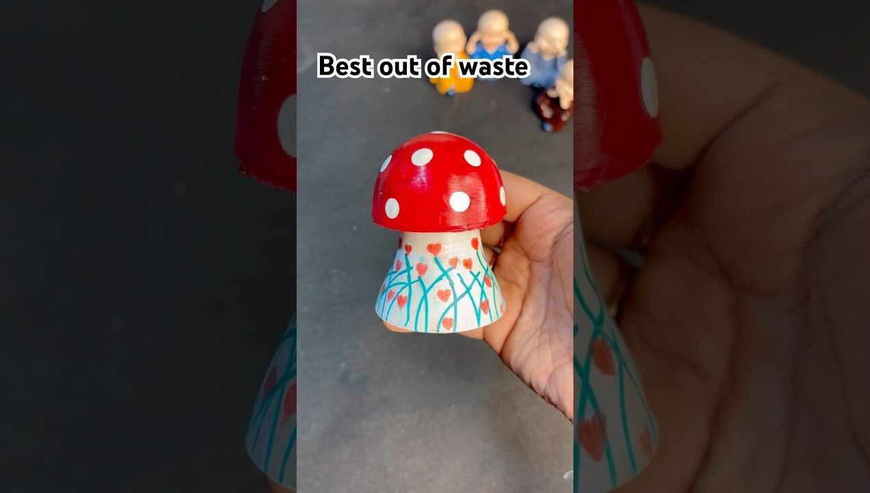 😱 DIY LED Bulb Mushroom 🍄 #trending #diy #craft #ytshorts #handmade #bestoutofwaste