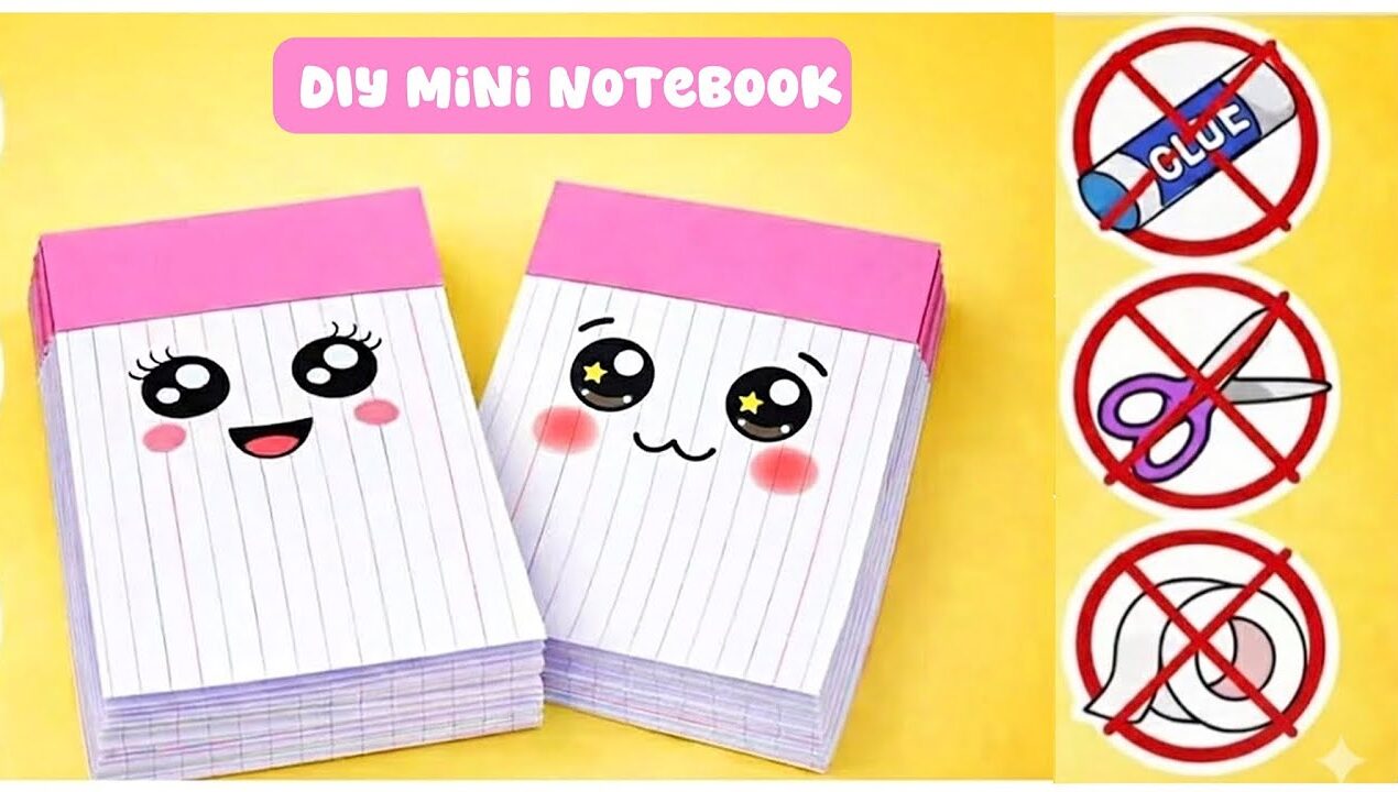 How to make mini notebook at home / No glue Cute paper craft / origami / how to make / art and craft