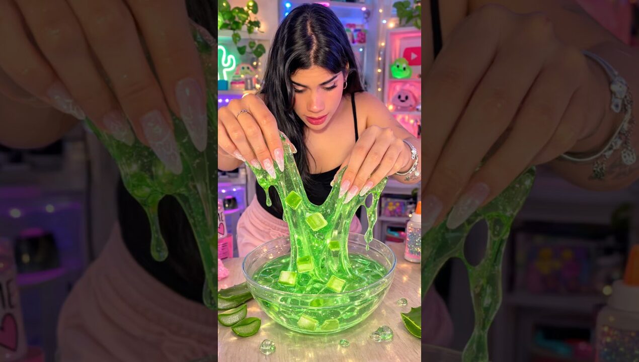 DIY: Hice slime con ALOE VERA🪴!!!SIN ACTIVADOR!!! *SALE MAL*