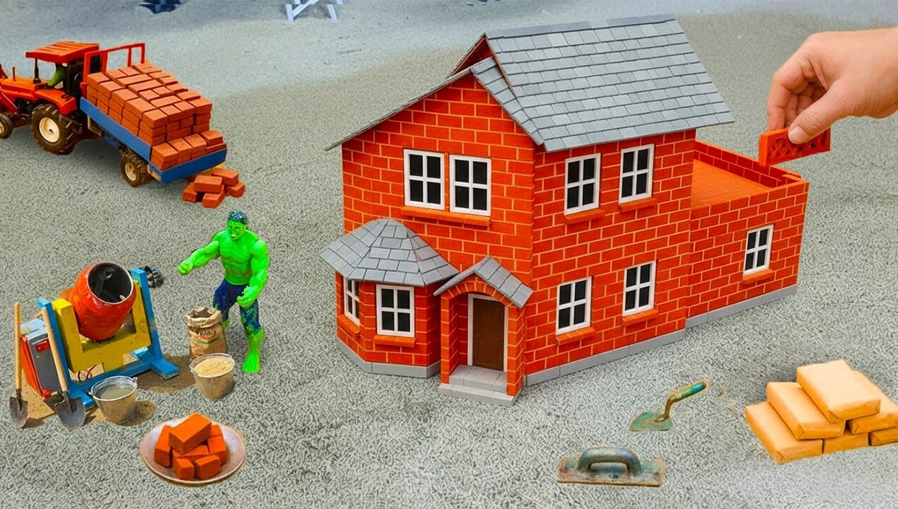 House was burned down | DIY Mini Fireproof Cement House Building Science Project @DIYMachinery #1