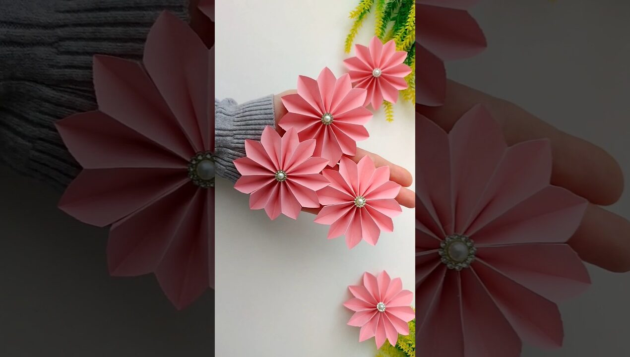 Easy Paper Flowers 🌺 Paper Flower Making 🌺 DIY Craft Idea #shorts #papercraft #paperflower