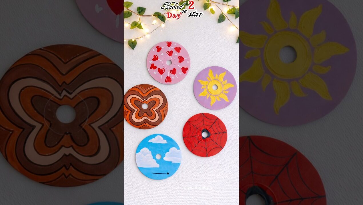 trash to star 🌟 day 2 #shorts #viralvideo #trending #diy #artshorts #cddecor #aesthetic #decor