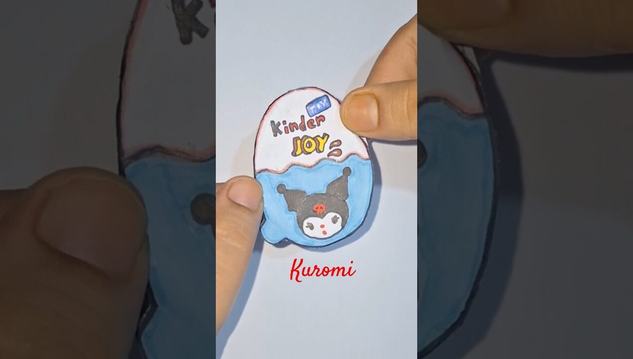 DIY Kuromi kinder joy with paper I paper craft ideas #diy #shorts #craft #kuromi