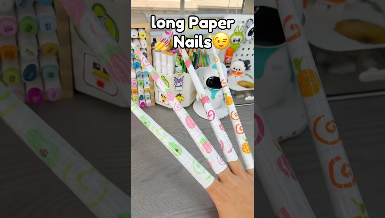 💅DIY Paper long Nails😉!? #papernails #diynails #cutediy #cutecrafts #diy #crafts #cute #thingstodo