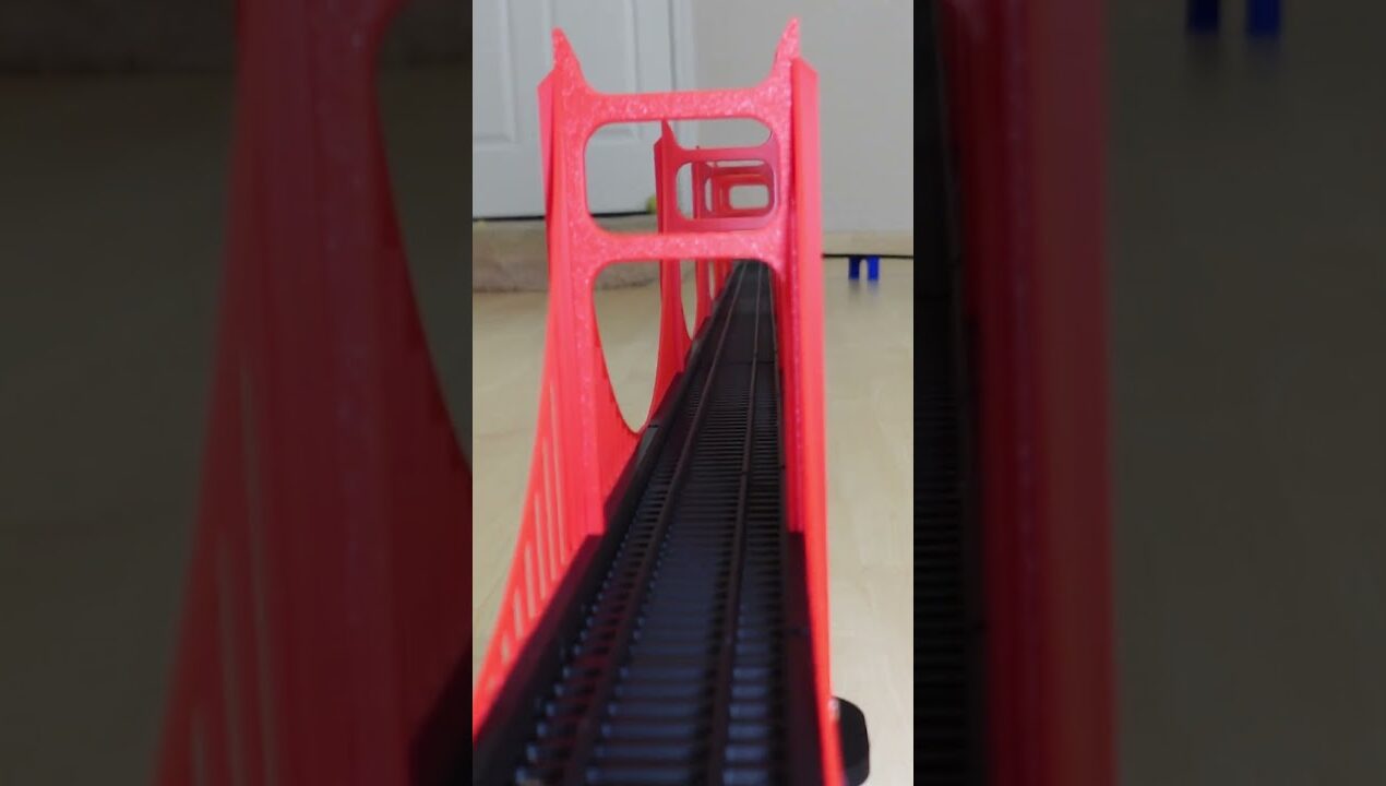 Fully 3D Printed Mini Gold Gate Bridge #3dprinte0d #train #toys #mechanical  #diy