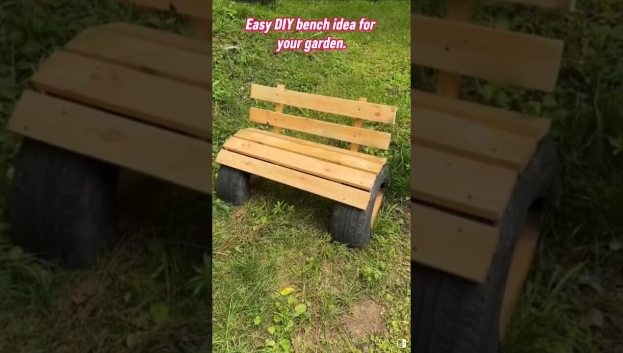 DIY Garden Bench from Old Tires . #shorts #diy #gardening #craft #lifehacks #satisfying #ideas