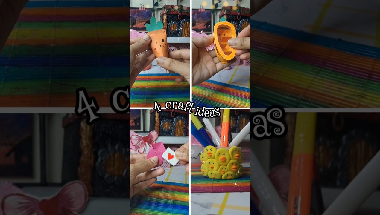 4 Cute DIY Craft Ideas 😍 | Easy Paper Crafts You Must Try #Shorts#diy