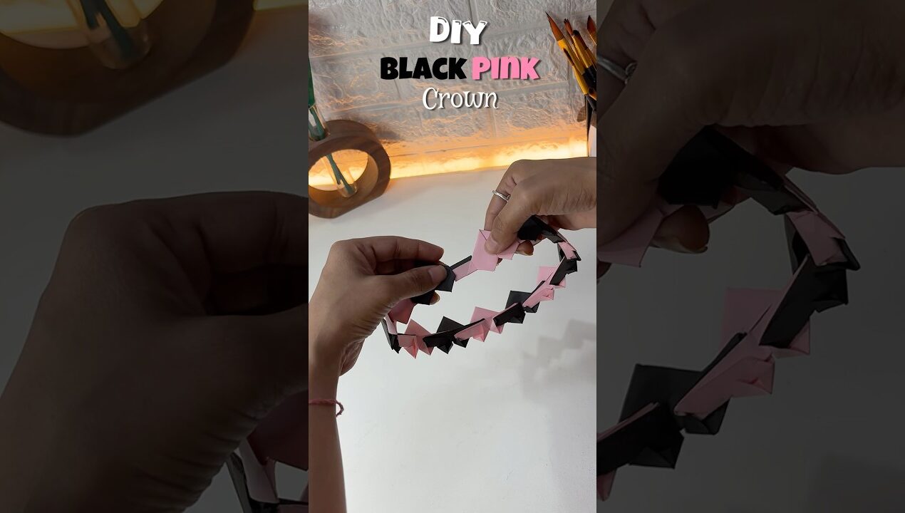 Diy BlackPink Crown 🖤🩷#shorts #diy #craft #blackpink #art