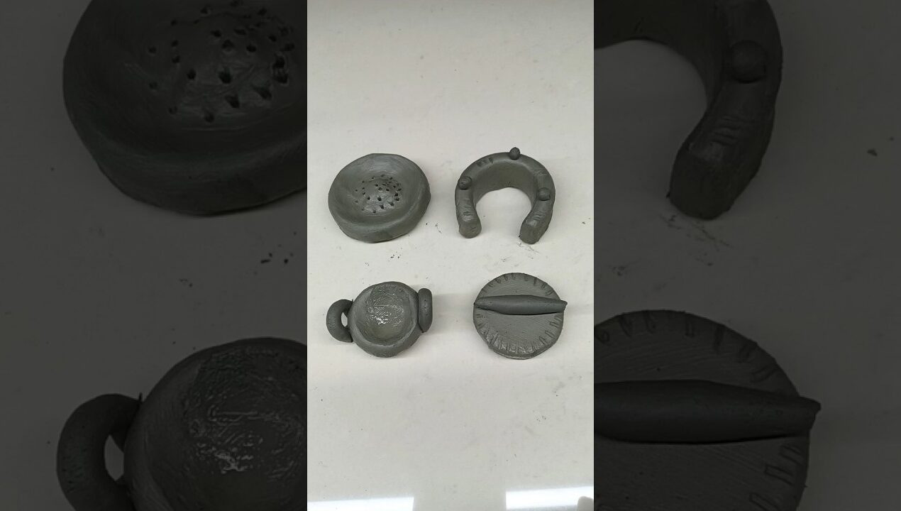 DIY Mini Clay Kitchen Set Mitti Se kitchen set kaise banaen #diy #kichen #clayart #shorts
