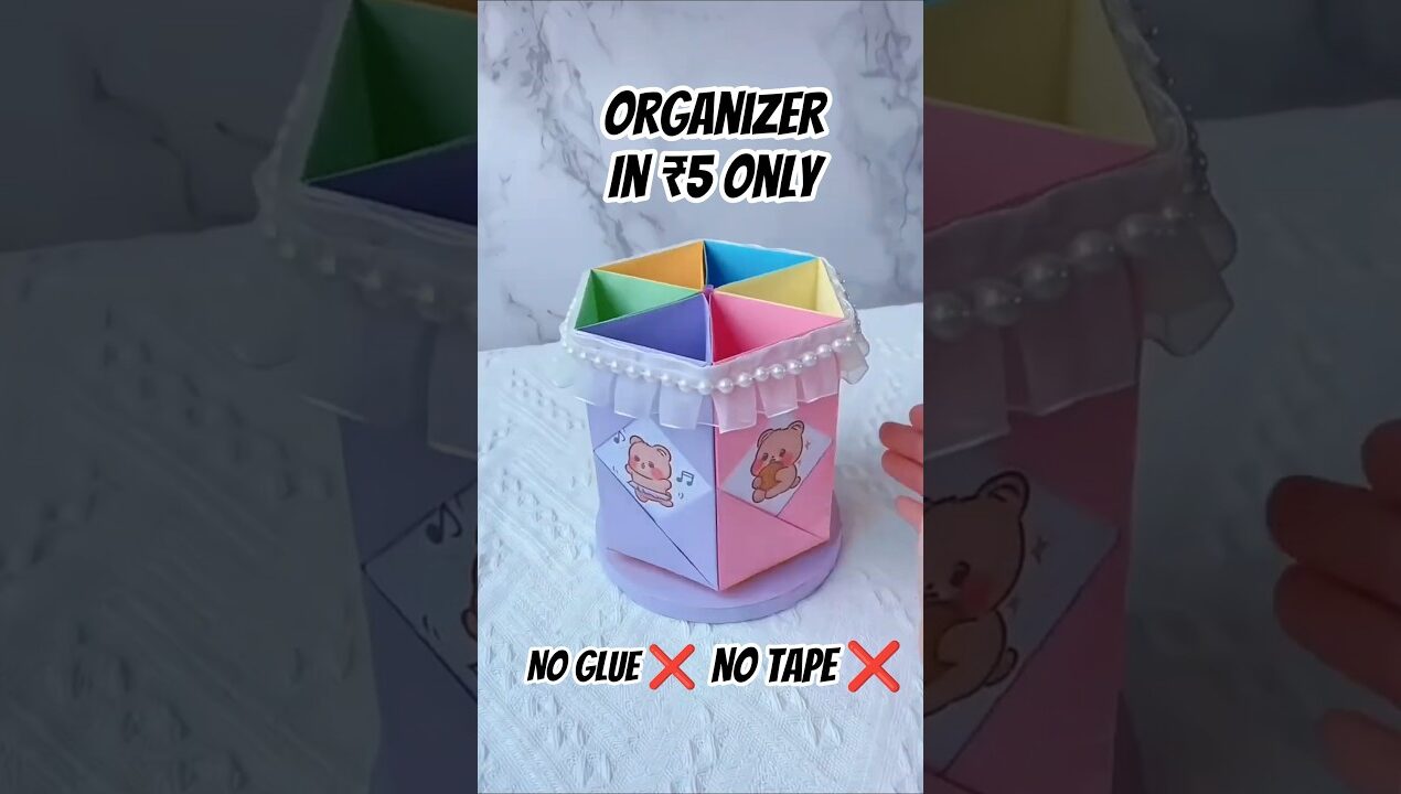 No Glue ❌ No Tape ❌ 🤯🔥Diy Pen Holder #diy #handmade #craft #paper #craftideas
