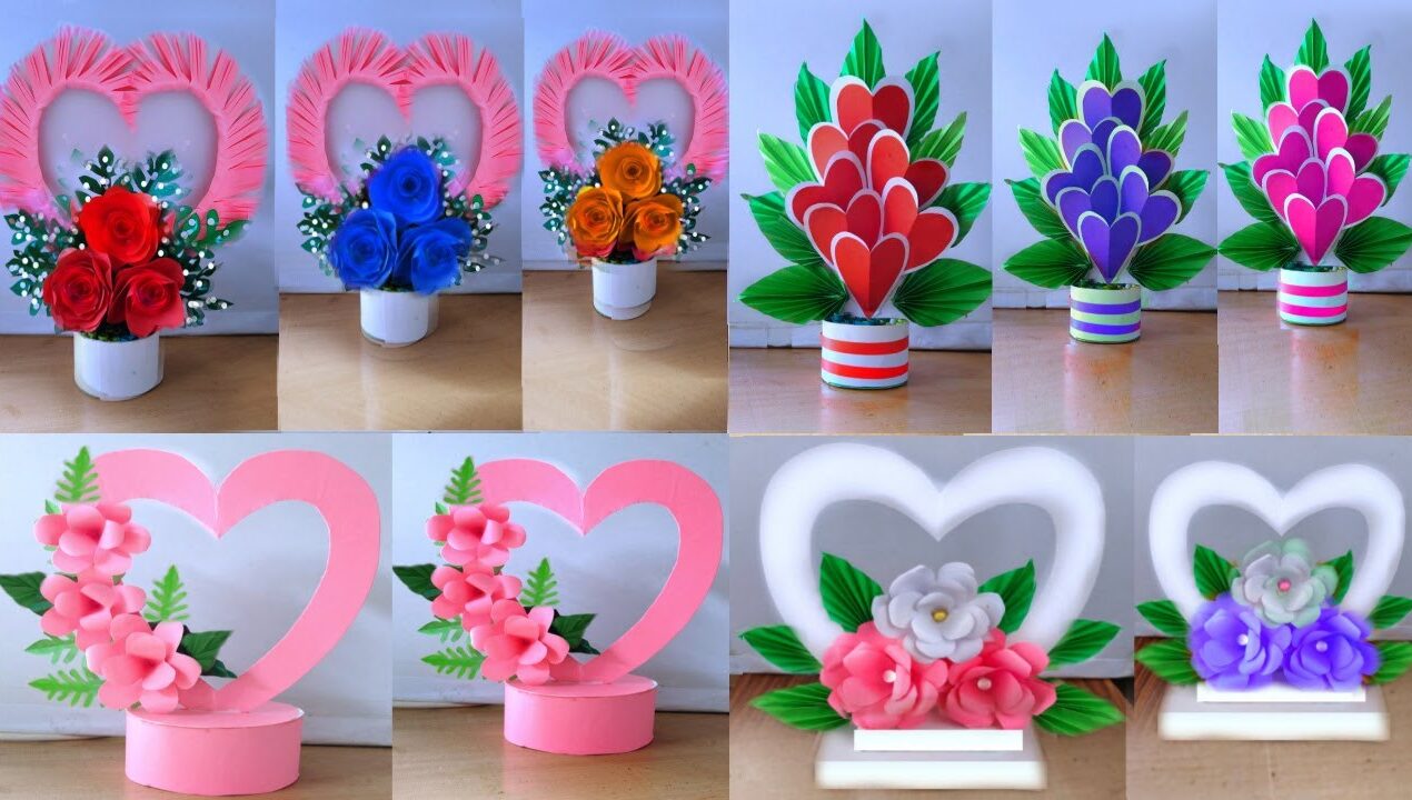 4 beautiful interesting valentine's day crafts ideas / diy flower bouquet / lovers day gifts idea's