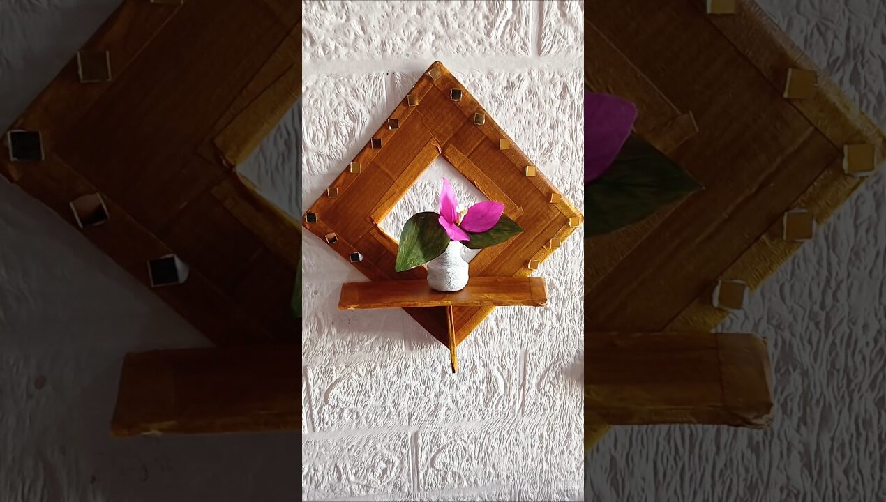 unique wall shelf for planter diy #shorts #diy #art #craft #flowers #youtubeshorts #viral #short