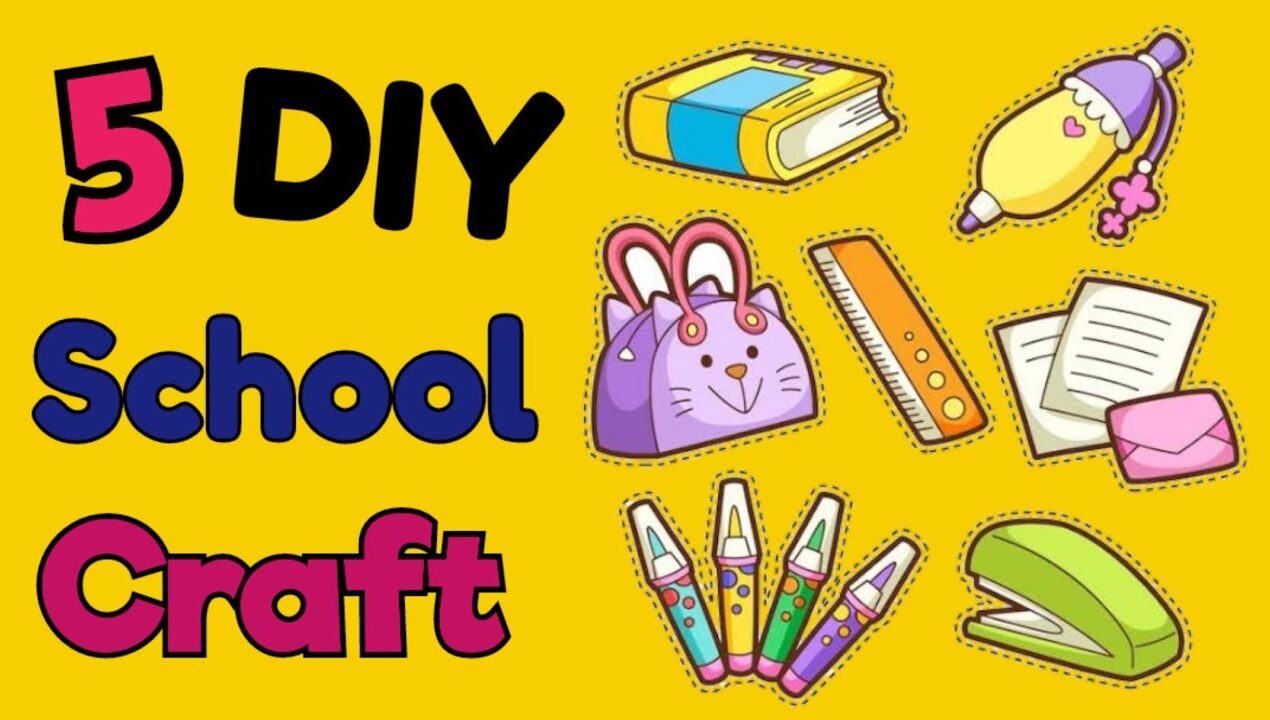 5 DIY School Craft 🌈 Paper craft/Easy craft ideas/ miniature craft / how to make /DIY/school project