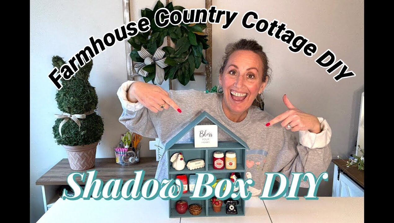 Farmhouse Country Cottage DIY 🩵 Shadow Box DIY | Dollar Tree Craft | Easy DIY