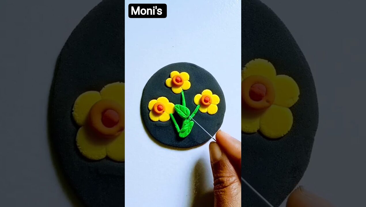 How to make Wall Hanging Flower With Clay 😻 #viral #diy #decocraft #shorts #trending #craftstorage