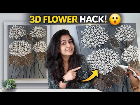 NO BRUSH 3D Flower Hack! 😲 Easy Texture Painting Anyone Can Make✨️