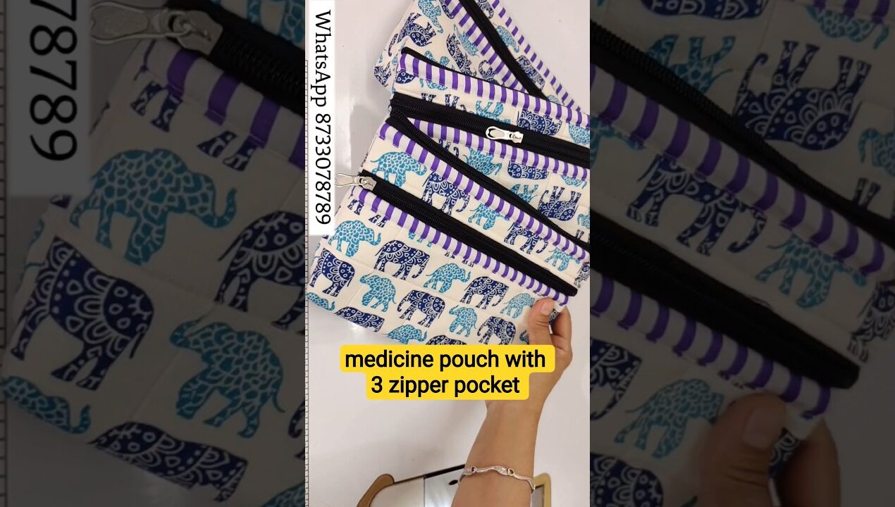how to make medicine pouch with 3 zipper pocket #trending #fashion #diy #onlineshopping #silaisikhe