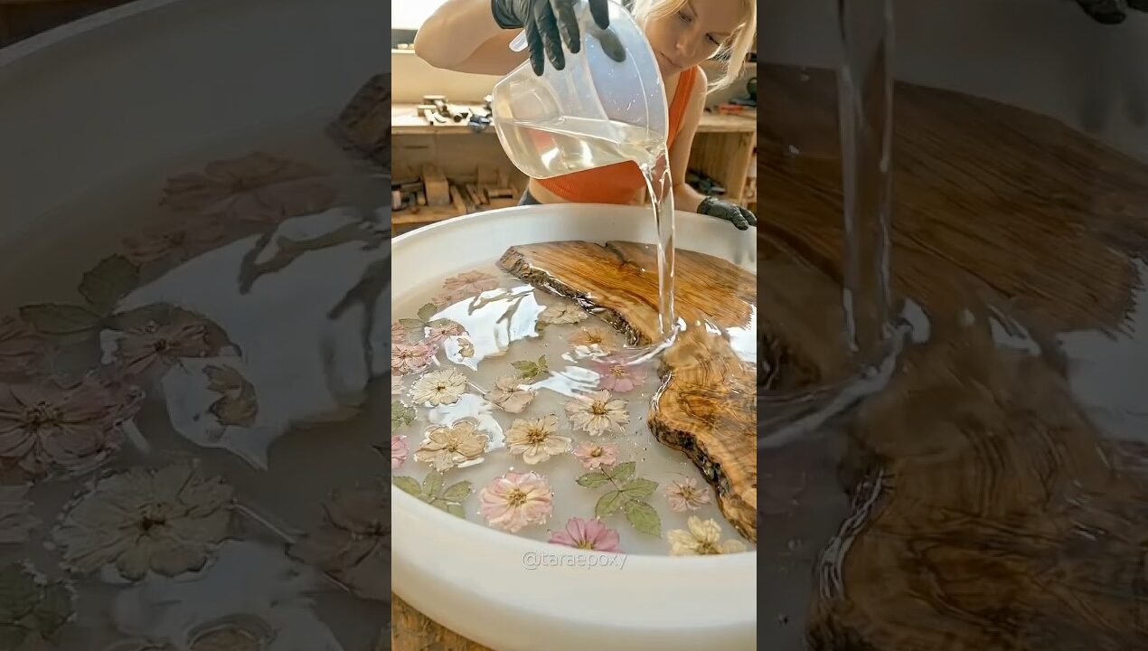 Building a Floral Epoxy Resin Table | DIY Spring Decor Ideas #satisfying