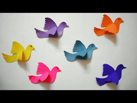 3D Paper Birds Making Tutorial – DIY Crafts ||3D Room decor || Paper Pigeons Making
