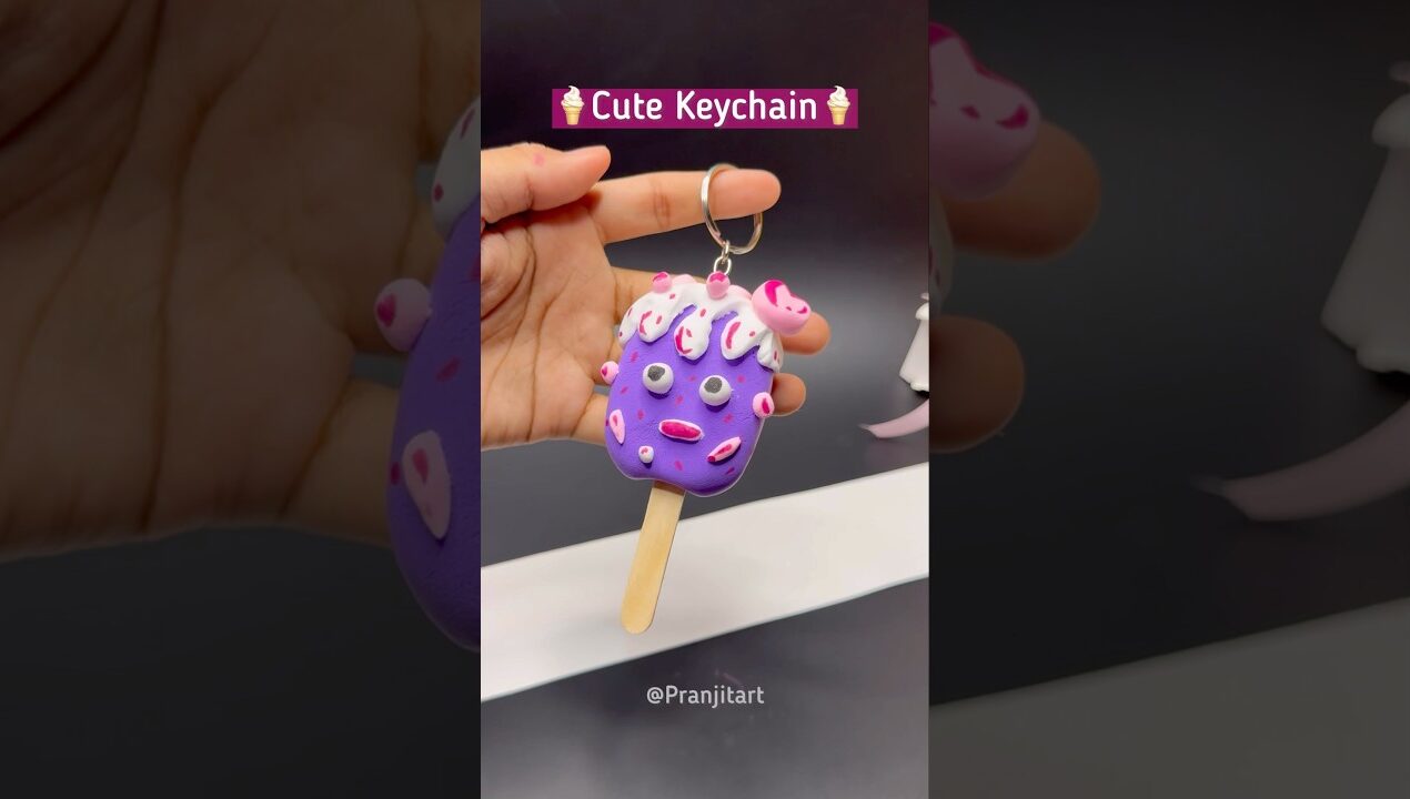 Cute Keychain ideas 🍦💖✨ #shorts #keychain #diy